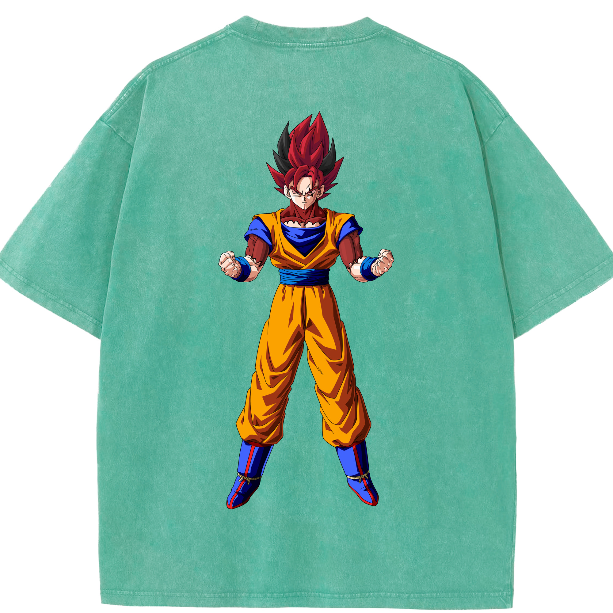 （画像用） ドラゴンボール 孫悟空（そん ごくう）Son Goku カカロット DRAGON BALL Kakarotto 綿100% ヴィンテージ風 半袖Tシャツ（背面プリント）